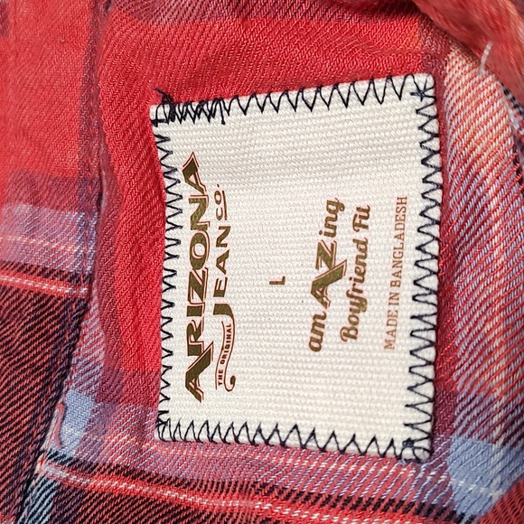 Arizona Jeans Mens Plaid Shirt Size L - Picture 5 of 6